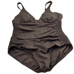 Jantzen Classics Brown One Piece Bathing Suit Swimsuit
